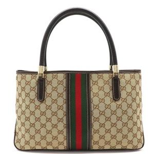 Authentic Gucci Sherry Web Joli Shoulder Bag Tote Handbag Purse